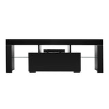 Elegant Household Decoration LED TV Cabinet with Single Drawer Black 93609481