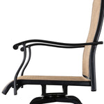 ZUN 2pcs Wrought Iron Swivel Bar Chair Patio Swivel Bar Stools Black（without table） 17397712