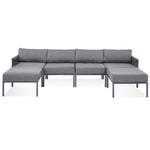 ZUN 6-Pieces Aluminum Patio Furniture Set, Modern Metal Outdoor Conversation Set Sectional Sofa With 45069298