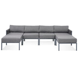 ZUN 6-Pieces Aluminum Patio Furniture Set, Modern Metal Outdoor Conversation Set Sectional Sofa With 45069298