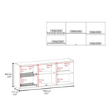 Natural Oak Wall Cabinet Kitchen in Melamine with 4-Door and Glass Storage B062P290290