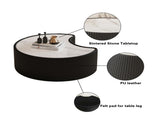 Light Sintered stone Top Stylish Irregular Shape Leather Coffee modern Sofa Table for Living Room W3081P411157