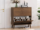 Medieval Modern Independent Shoe, 23.62-inch Walnut Shoe Storage,, Fence Shoe W1706P372249
