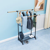 ZUN 1pc, with wheels independent clothes rack , laundry drying rack, foldable and adjustable length, 61316635