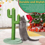 ZUN 26in Cactus Cat Scratching Post, Cute Cat Scratcher with Natural Sisal Posts & Flower Toppers for 48403907