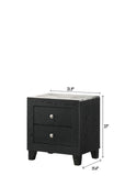 1pc Contemporary Modern White Faux Marble Top 2 Drawers Nightstand Black Finish Bedroom Furniture B2741P330120