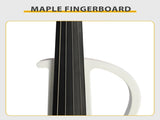 Full Size 4/4 Bunnel Edge Electric Silent Violin with Case Bow Rosin Headphone Connecting Line White 63462985