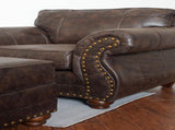 Leinster Faux Leather Upholstered Nailhead Chair and Ottoman 2 pieces set T2574P196591