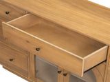 Cabinet with storage for living and dining room entrance, large size, 2 doors and 7 drawers, Natural N780P330601N