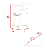 ZUN Clip Kitchen Cart, Single Door Cabinet, Four Casters -White B20092061