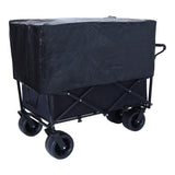 ZUN 440lbs Collapsible Foldable Wagon Cart with strapping system ,Beach Wagon Utility Cart Utility Wagon W2932P234996