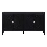 TREXM Retro Sideboard door with Circular Groove Design Round Metal Door Handle for Entrance, Dinning WF307723AAB