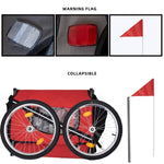 ZUN Dog Bike Trailer, Breathable Mesh Dog Cart with 3 Entrances, Safety Flag, 8 Reflectors, Folding Pet 55291852