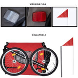 ZUN Dog Bike Trailer, Breathable Mesh Dog Cart with 3 Entrances, Safety Flag, 8 Reflectors, Folding Pet 55291852