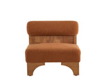 Modern Boucle Lounge Chair with Solid Wood Frame and Rolled Backrest, Soft and Durable Boucle N767P256409D