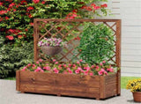 39" Pine Wood Raised Garden Bed with Diamond Trellis, Elevated Planter Box for Climbing Plants 11720281