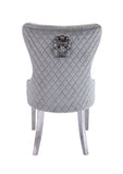 Simba Stainless Steel 2 Piece Chair Finish with Velvet Fabric in Light Gray 808857961150