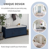 ZUN Storage Bench with 3 Shutter-shaped Doors, Shoe Bench with Removable Cushion and Hidden Storage 51949526