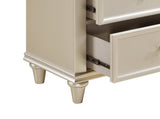 Silver Finish 1pc Nightstand of Textural Drawer Fronts Polished Knobs Modern Traditional Bedroom B01147612