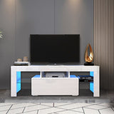 ZUN Entertainment TV Stand, Large TV Stand TV Base Stand with LED Light TV Cabinet. W33115869