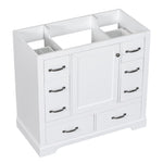 ZUN 36" Bathroom Vanity without Sink, Cabinet Base Only, Six Drawers, Multi-Functional Drawer Divider, WF307973AAK