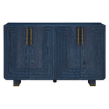 TREXM 54" Retro Buffet Cabinet with Storage, 4-Door Vintage Fluted Sideboard Cabinet with Adjustable N715P289209M