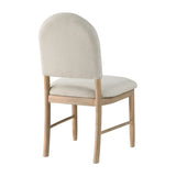 Natural Finish Dining Side Chairs Set of 2, Beige Fabric Upholstered Seat Back Classic Luxury Dining B011P285301