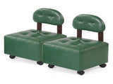 Set of 2 Stackable Small Rolling Stools with Brake Wheels, Compact Shoe Changing Footrest for 59268152