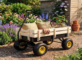 Heavy Duty Steel Wooden Side Support Cargo Wagon with 10" All-Terrain Air Tires, Up to 220lb Load 53440781