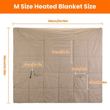 USB Heated Blanket Electric Heated Poncho Shawl Wrap Throw with Zipper Arm Holes Pocket 3 Heating 58775955