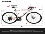 A28320R 700Cx28 Road Bike, Lightweight Aluminum Frame, Disc Brakes, 16-Speed, Fast Acceleration, W2563P321601