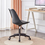 ZUN Modern family black Office chair, adjustable 360 &deg; swivel chair engineering plastic armless swivel W1151119885