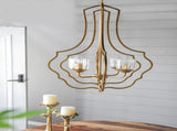 4 - Light Metal Chandelier, Hanging Light Fixture with Adjustable Chain for Kitchen Dining Room W2078138931