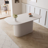 63 " MDF New Cream Style Dining Table and Regular Edge Table, 4-8 Person Dining Table, Vertical 28742696