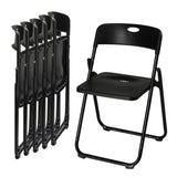 ZUN 6 Pack Plastic Folding Chairs, Stackable Commercial Chairs, Portable Event Seats Indoor Outdoor for 24664248