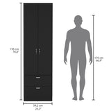 Vico 76" High Armoire Wardrove Closet with 2 Drawers, Double Door Cabinet , One Shelf and Hanging B070P188837