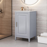 20.3" Bathroom Vanity with Sink, Functional Drawer, Door Shelf, Soft-closing Door, Grey N759P218643E