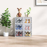 6-Piece Medium White Plastic Mesh Shoe Box Set - 35.00*25.00*19.00cm, Modular Design for Home 15361291