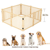 Wooden Freestanding Dog Gates for The House,Dog Gates for Doorways, Stairs,Wood Dog Fences Indoor W2641P296693