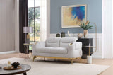 Zoe Modern style Loveseat made with wood and Gold accents in Gray G150109332