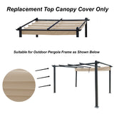 Replacement Canopy Top Cover Fabric for 13 x 10 Ft Outdoor Patio Retractable Pergola Sun-shelter W419P144895
