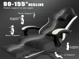Ergonomic Gaming Chair with Pocketed Spring Cushion, Breathable Fabric Computer Chair with Footrest, 95937557