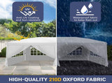 10'x20' Instant Pop Up Canopy Tent White, 6 Side Panels 2 Doors 4 Mesh Windows, 28/22mm Powder 16932218