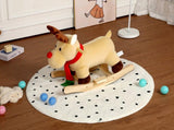 Kids Ride-On Rocking Horse Toy with Lullaby Song,Moose Rocking Toy with Hand Puppets and Safety Belt 43804255