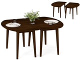 45" Extendable Dining Table Set, 2 Half-Round Tables Convertible to Oval for 4-6 People Walnut 96706784