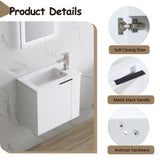 Bathroom Vanity with Sink 22 Inch for Small Bathroom,Floating Bathroom Vanity with Soft Close W99984104
