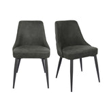 Set of 2 Microfiber Upholstered Dining Chairs, Grey B016P225416