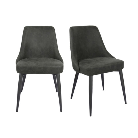 ZUN Set of 2 Microfiber Upholstered Dining Chairs, Grey B016P225416