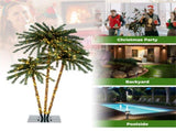 3-Piece Pre-Lit Palm Tree Set - 4/5/6ft Heights, 930 Warm White LEDs, Green PVCMetal 88432254