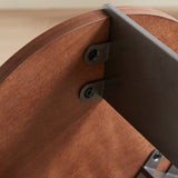 Round Coffee Table Walnut Wood Surface and Black Metel Feet W820P270431